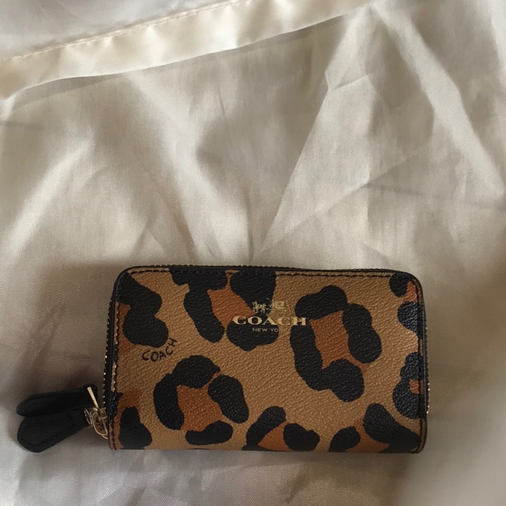 Cute little Leopard print coach wallet